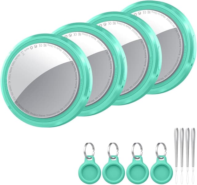 Detalle de QCOQ Apple MFi-certified Air Tracker Tags (iOS Only) – 4 Pack, Bluetooth 5.3, mint cyan