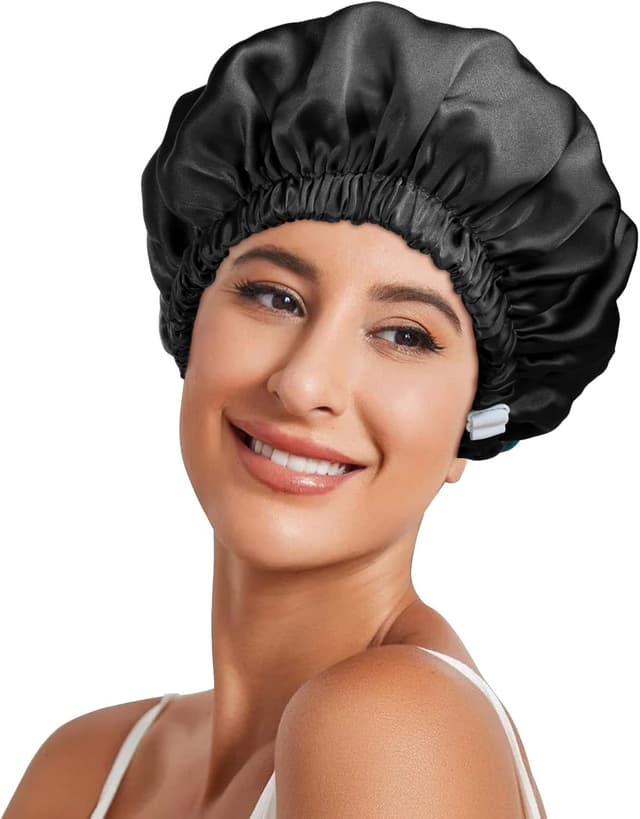 Imagen de Necole 22 Momme 100% Mulberry Silk Bonnet for Sleep 🧖♀ en OfertitasTOP