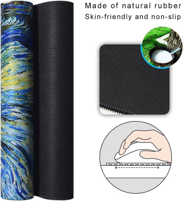 Detalle de Cacoy tappetino mouse XXL 1000x400 mm con bordi cuciti e base antiscivolo