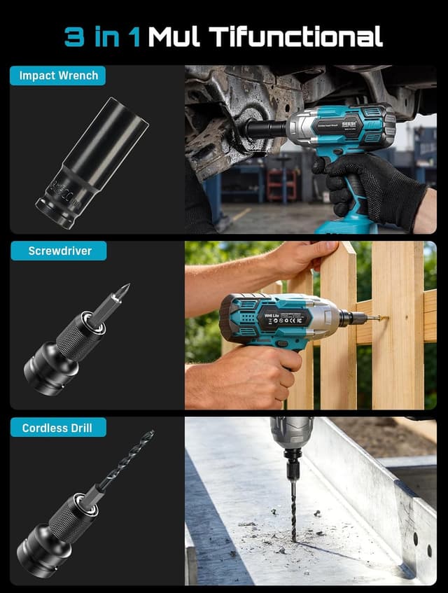 Detalle 2 de Seesii WH700 1/2" Impact Wrench — 479 Ft-lbs