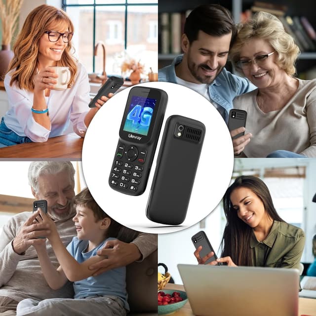 Detalle 2 de Uleway 4G telefono cellulare compatto per anziani con doppia SIM, tasti grandi, USB‑C e radio FM (LCD da 1,77")