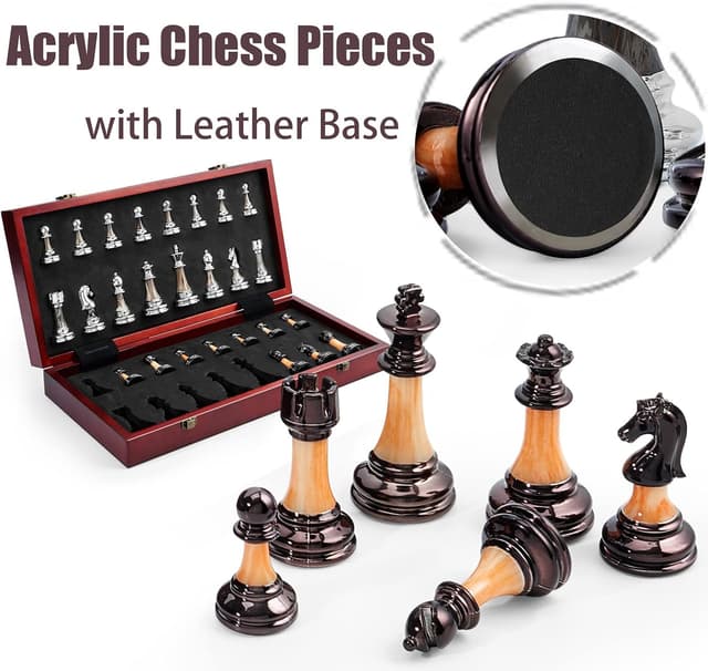 Detalle 2 de VAMSLOVE Chess Set 16" Folding Board with 3.5" King ♟