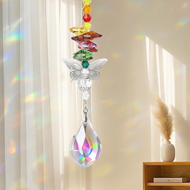 Detalle de EEEKit 6PCS Butterfly Crystal Sun Catchers (crystal prism rainbow window ornaments)