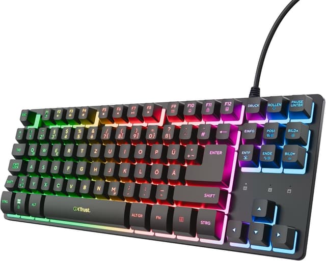 Detalle de GXTrust 833 Thado TKL Gaming-Tastatur (QWERTZ) – kompakte 80%-Bauform, Metall, Anti-Ghosting & LED