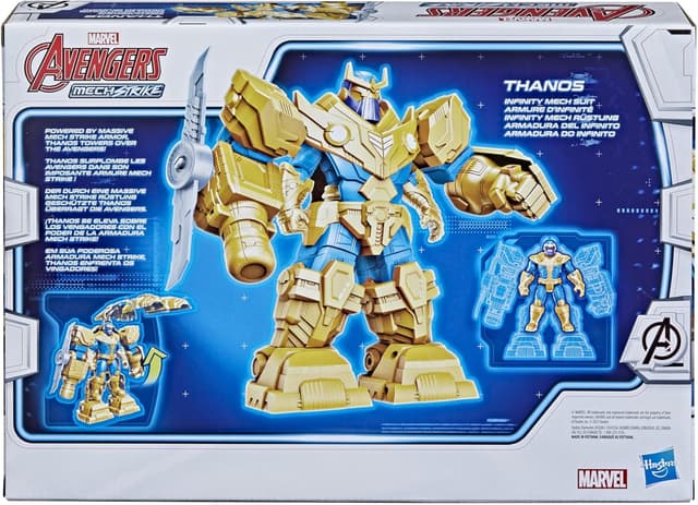 Detalle de Marvel Avengers Mech Strike 9-Zoll-Actionfigur – Infinity Mech Suit (mit Thanos & Blade) für Kinder ab 4