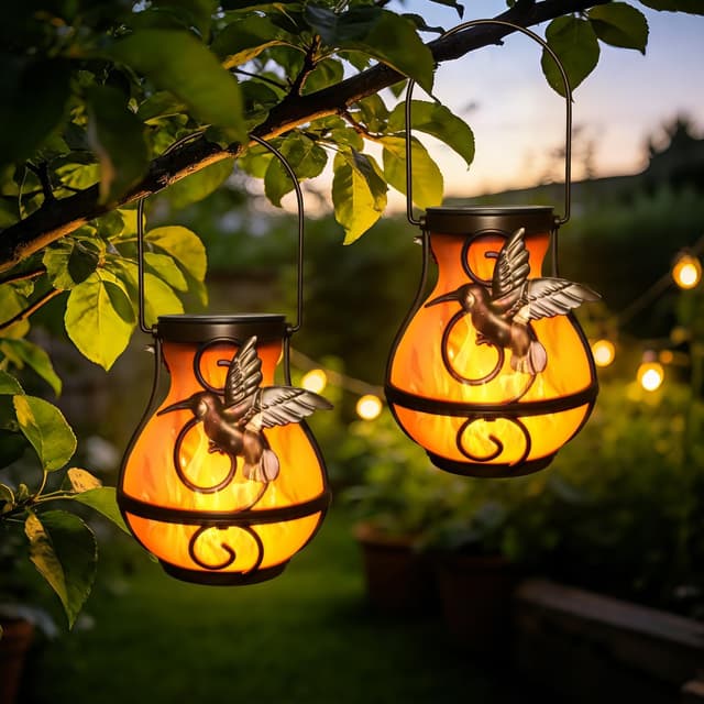 Detalle de Solar Dancing Flame Lanterns 2 Pack