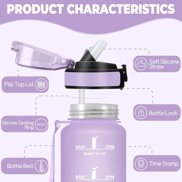 Thumbnail 1 de Mulbijeo Borraccia 1,5 Litri con Cannuccia