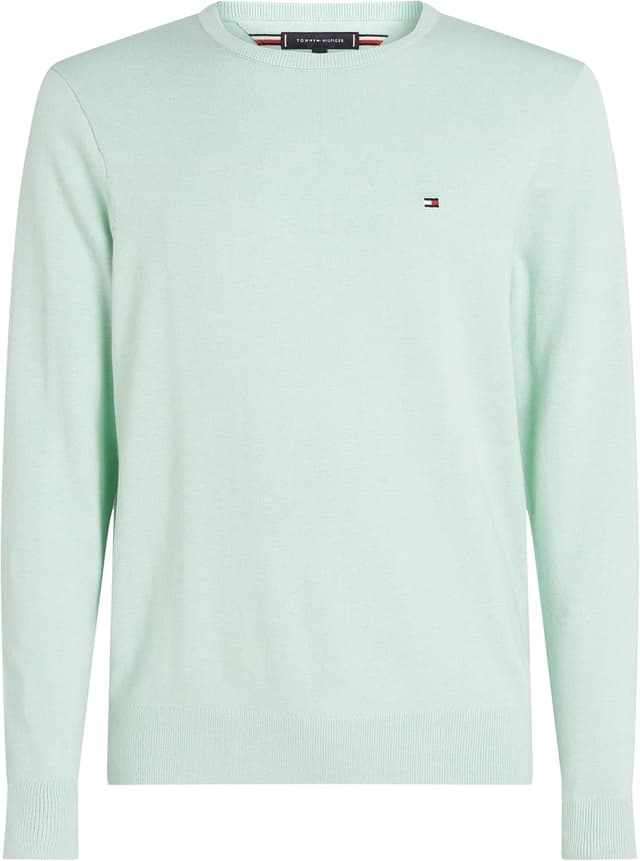 Detalle de Tommy Hilfiger Uomo Pullover Essential in cotone con girocollo