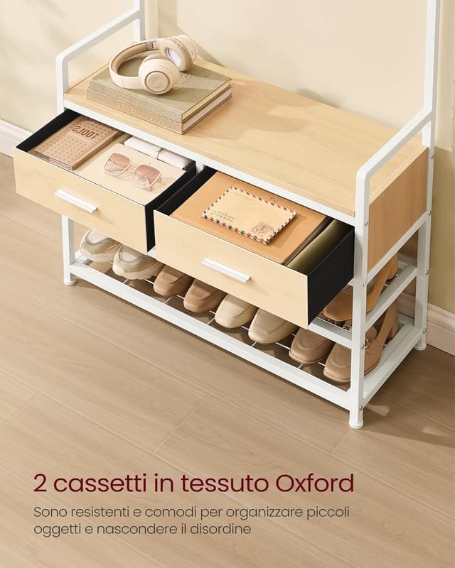 Detalle 2 de VASAGLE HSR429YA01 Appendiabiti ingresso 30x181,6 cm