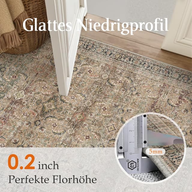 Detalle 2 de HUGEAR Vintage-Waschbarer Teppich 200x300