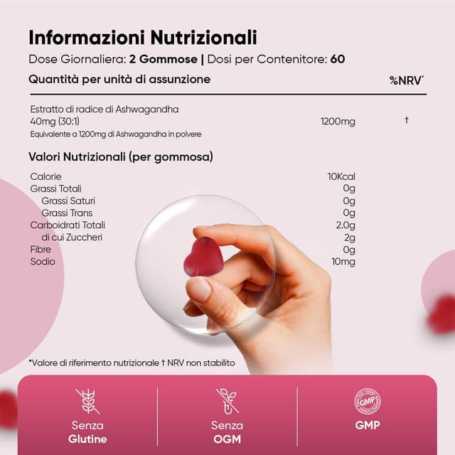 Thumbnail 2 de Ashwagandha Gommose 1200 mg 120 caramelle vegane 🍬