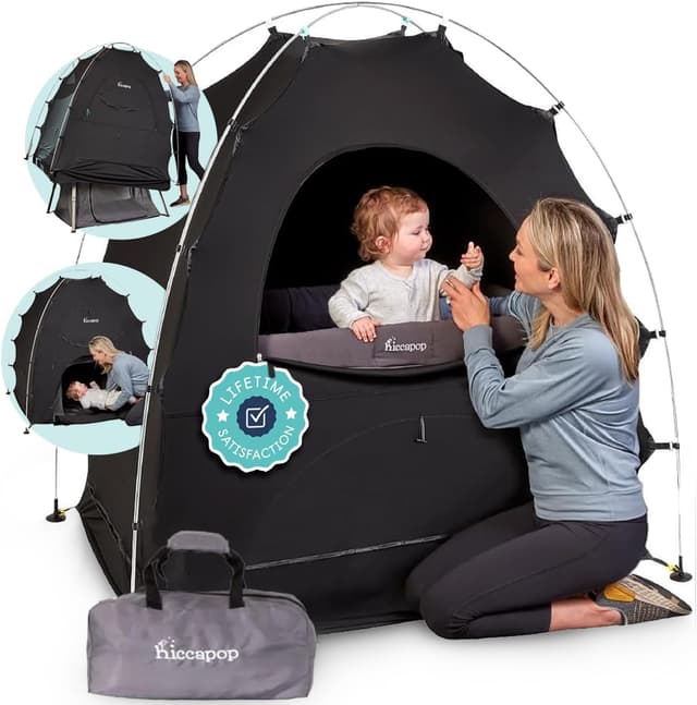 Detalle de Hiccapop Daydreamer Blackout Tent pack‑and‑play canopy for sleep pod