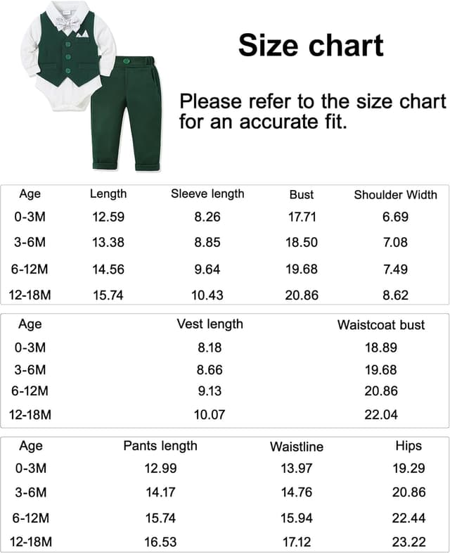 Thumbnail 6 de Amissz Baby Junge Anzug Taufe 0-18M