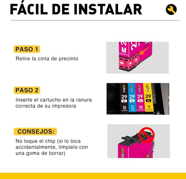 Detalle 2 de DOREINK 29XL Cartuchos Compatibles para Epson Expression 🖨