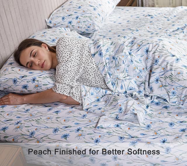 Detalle 2 de RUVANTI 100% Organic Cotton Percale Queen Sheets Set (GOTS Certified) – Deep Pocket 15