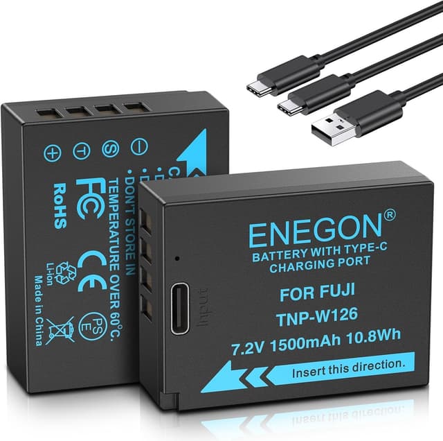 Detalle de ENEGON NP-W126 / NP-W126S USB-C charging port battery (1500mAh) for Fujifilm cameras