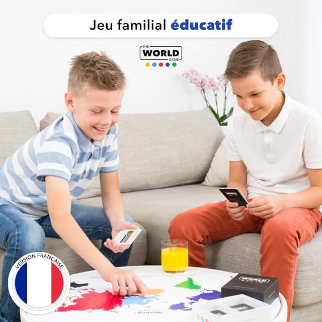 Detalle 2 de The World Game – Jeu de géographie avec carte du monde (194 pays) – jeu éducatif en français