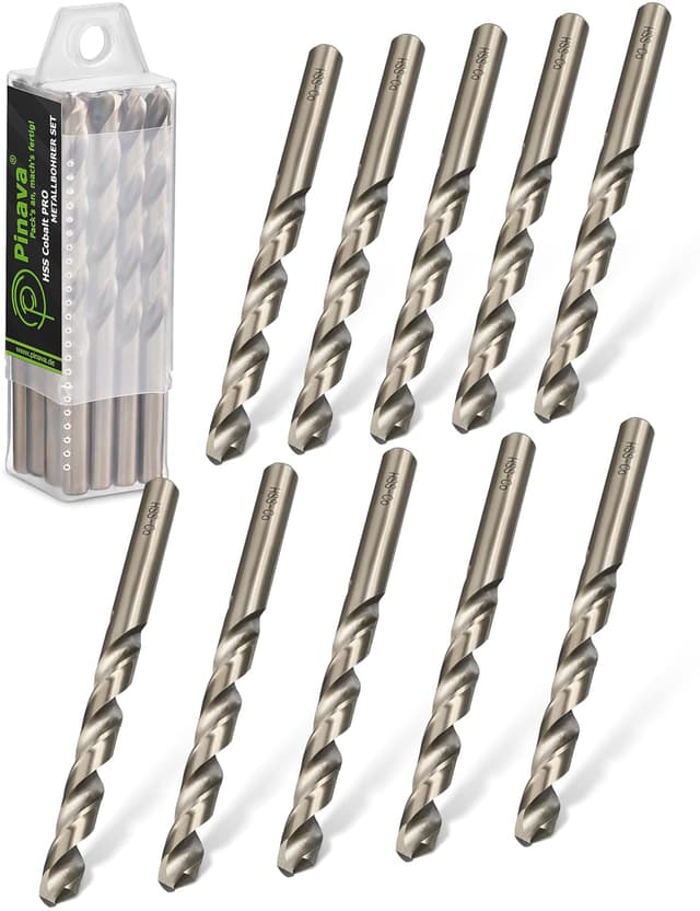 Detalle de Pinava® HSS-Co Metallbohrer-Set (10-teilig) Ø 4,5 mm – selbstzentrierend für Edelstahl, Stahl & mehr