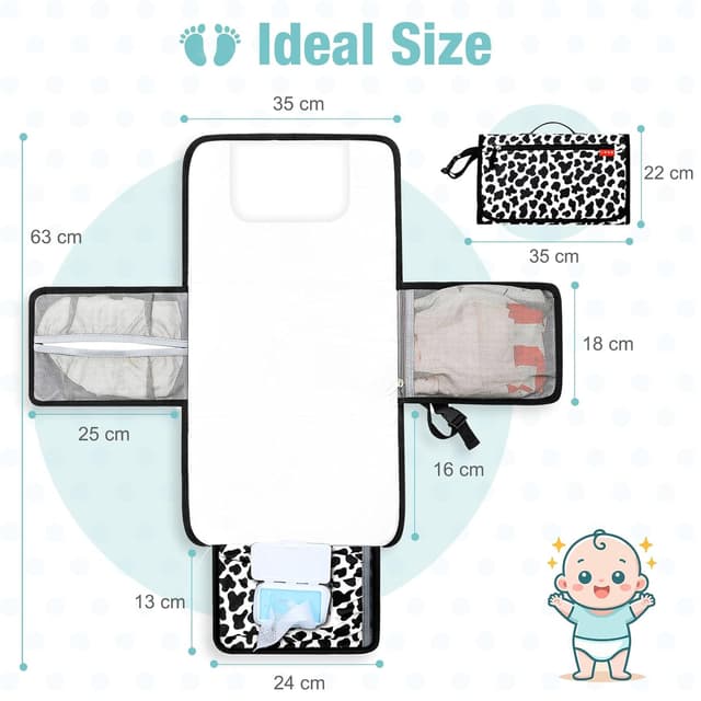 Detalle 2 de Lekebaby Wickelunterlage Reise 63 × 35 cm