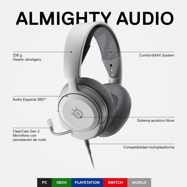 Thumbnail 1 de SteelSeries Arctis Nova 1 🎧 Cascos Gamer con Audio 360°