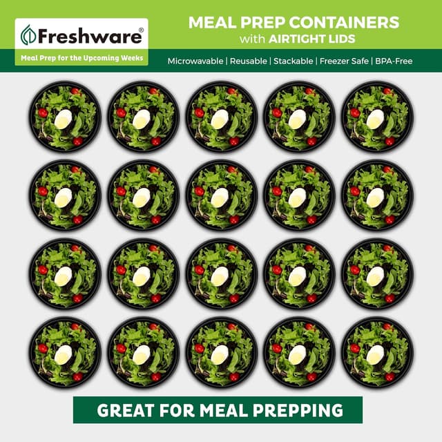 Detalle de Freshware Meal Prep Bowls 28 oz 🍱