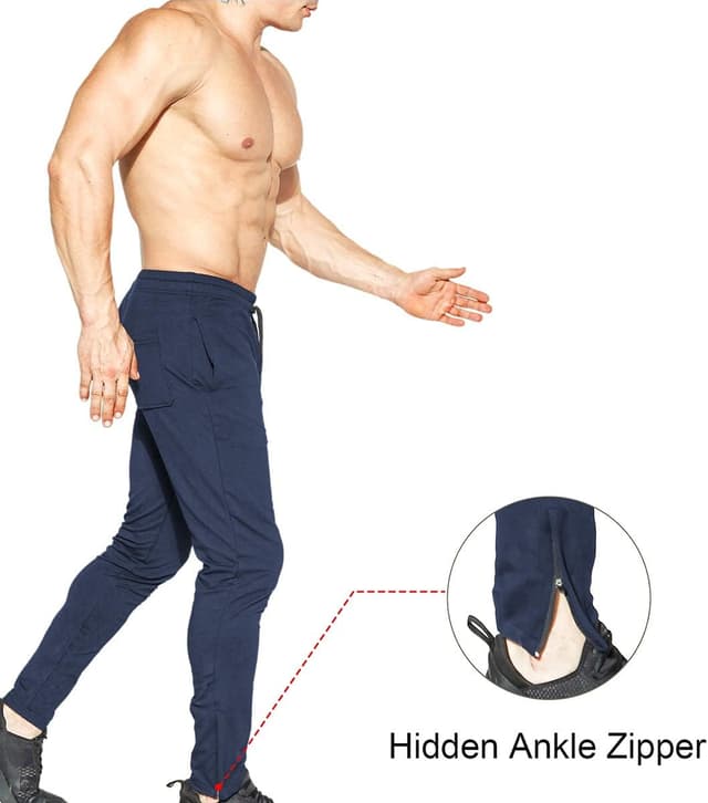 Thumbnail 2 de BROKIG Mens Zip Gym Joggers Slim Fit