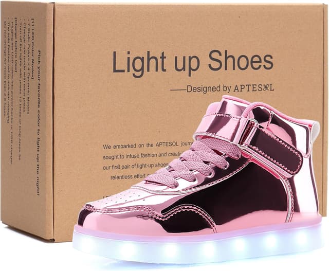 Detalle de APTESOL Kinder LED High-Top Schuhe mit Blinklichtern, USB-Aufladung (für Jungen & Mädchen)
