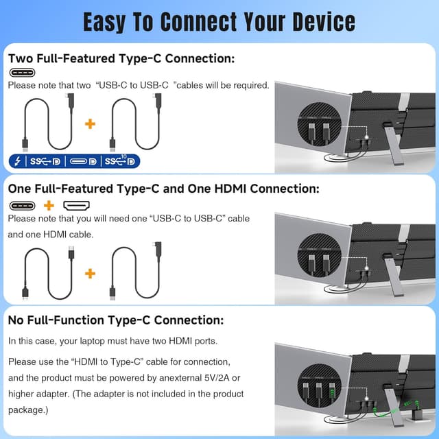 Thumbnail 6 de KEFEYA Écran portable 14" triple (extension PC) FHD 1080p 100% sRGB, plug & play