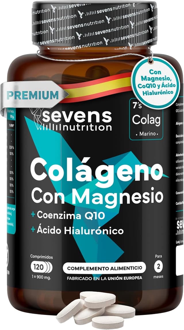 Detalle de SEVENS NUTRITION Colágeno marino 120 cápsulas 💊