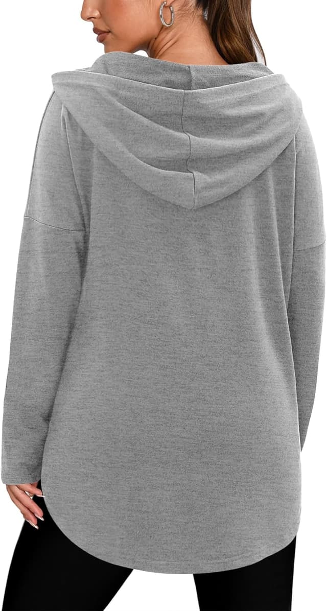 Detalle 1 de CHICZONE ladies oversized pullover hoodie top (V-neck, drawstring hood)