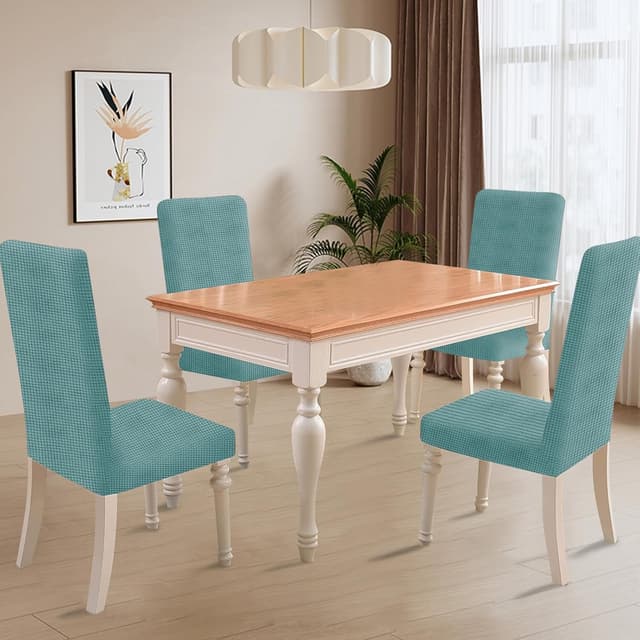 Thumbnail 1 de Ystyle housse de chaise extensible (4 pièces) bleu clair pour salle à manger