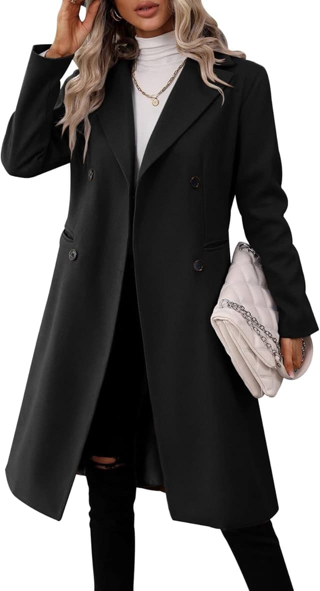 Detalle de Danedvi Women's Long Double Breasted Coat ⚙