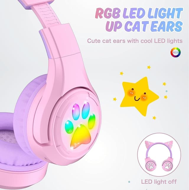 Detalle de Riwbox CF9 Kids Bluetooth Headphones 85dB