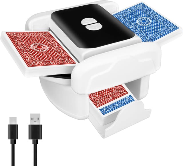 Detalle de Aquota mélangeur de cartes automatique rechargeable (portable, silencieux) pour 1 à 2 jeux