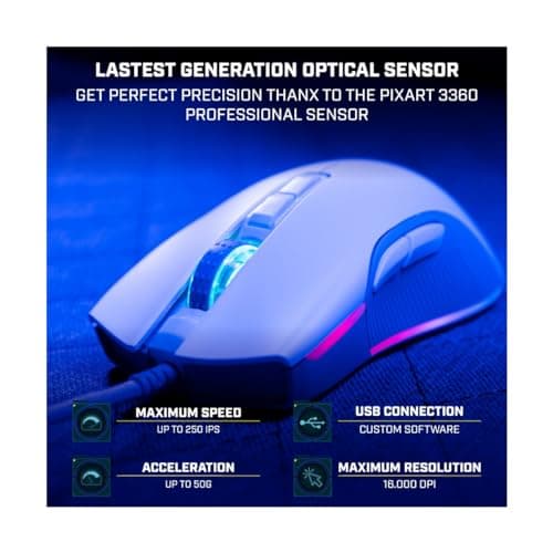 Detalle 2 de NEWSKILL EOS ratón gaming 16.000 DPI RGB