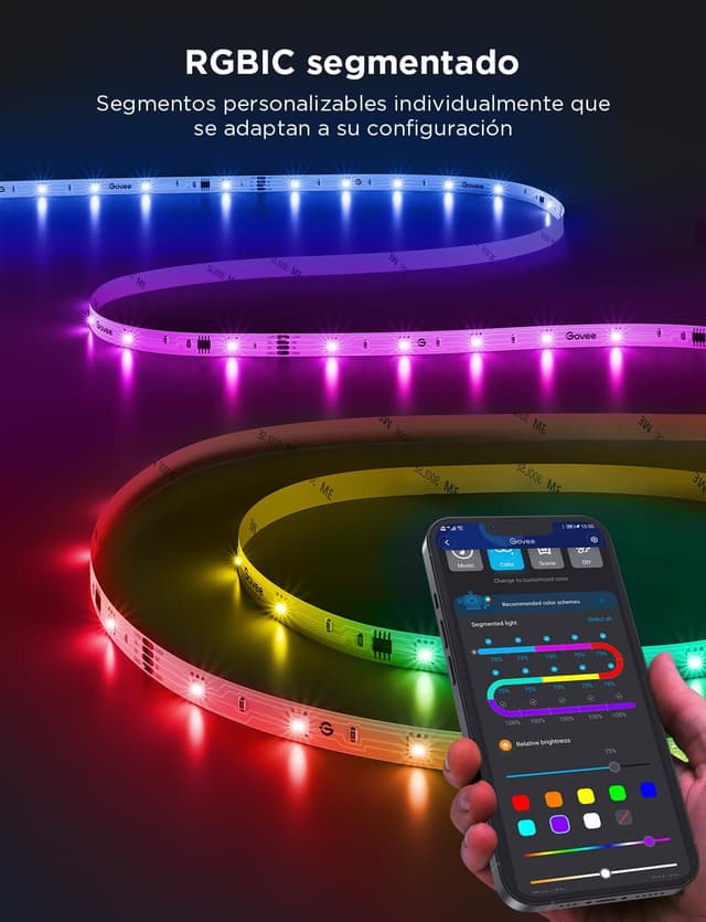 Detalle 2 de Govee Tira LED 5M RGBIC con control por segmentos