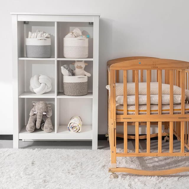 Thumbnail 6 de TIMEYARD Aufbewahrungskorb aus Baumwolle, geflochten – kleiner Regalkorb für Kinderzimmer & Büro (D24 x H18 cm)