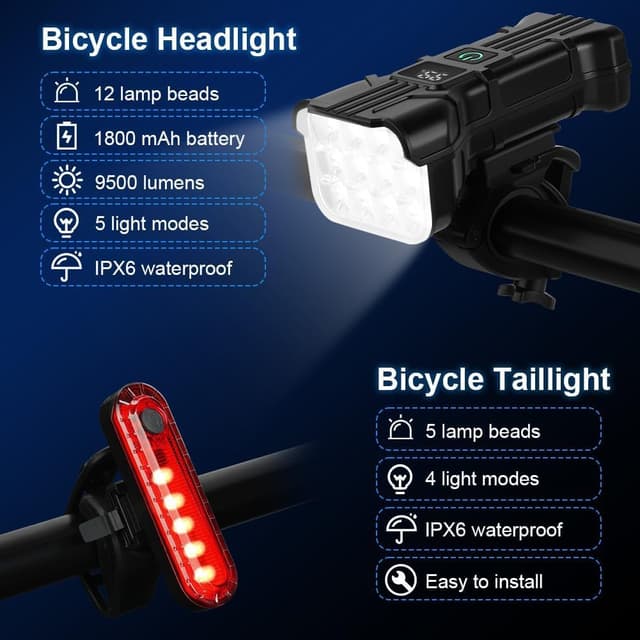 Thumbnail 4 de URAQT Luci Bicicletta LED 9500 lumen