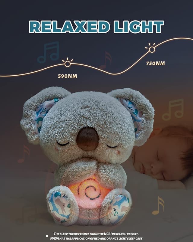 Detalle 2 de auby Soothe 'n' Cuddle Koala Kuscheltier mit Beruhigungsfunktion – Plüschspielzeug für Neugeborene