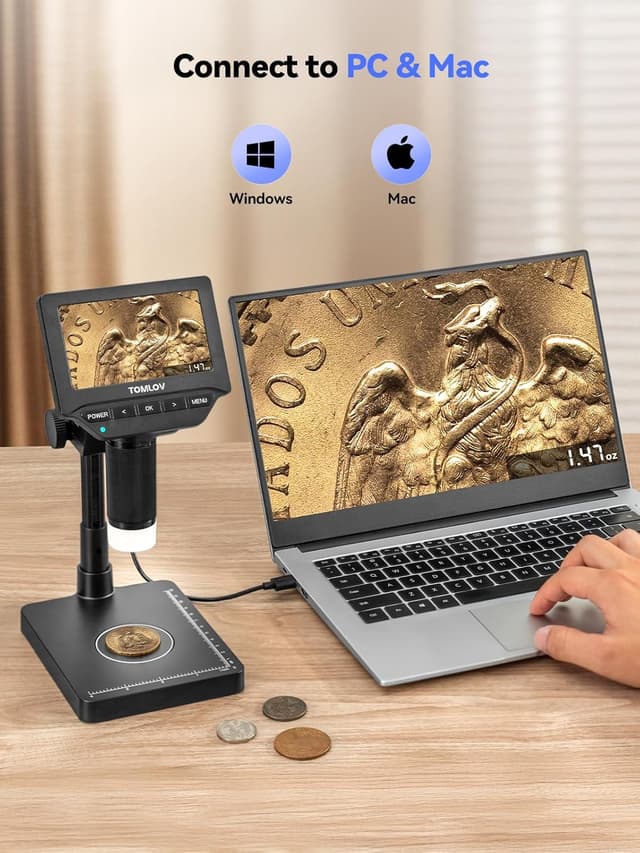 Thumbnail 6 de TOMLOV DM4W 4.3" Coin Microscope 🔬