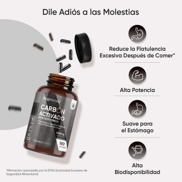 Thumbnail 3 de Carbón Activado 2000mg Vegano 🌿 - 180 Cápsulas para Gases