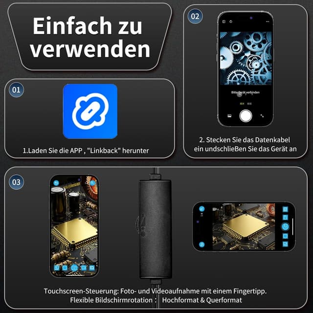 Thumbnail 6 de Ruycllo Endoscopio 8mm per smartphone, cavo 5m