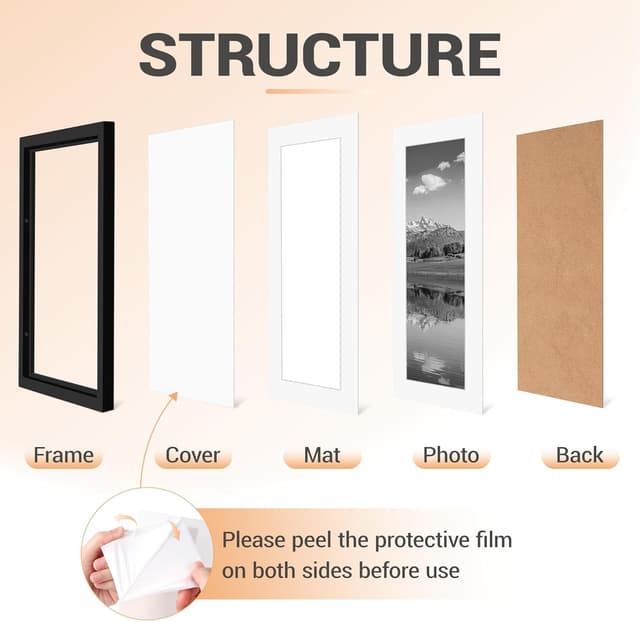 Detalle 2 de Jokisa cornice 4 pezzi A4 21x30 cm nera con plexiglass