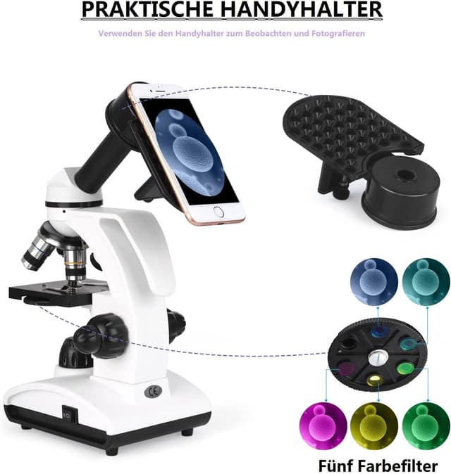 Thumbnail 4 de Slevoo Mikroskop 40x–1000x für Kinder und Studenten