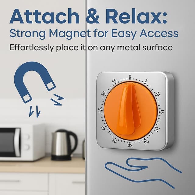 Detalle 1 de Minuteur mécanique cuisine 85 dB