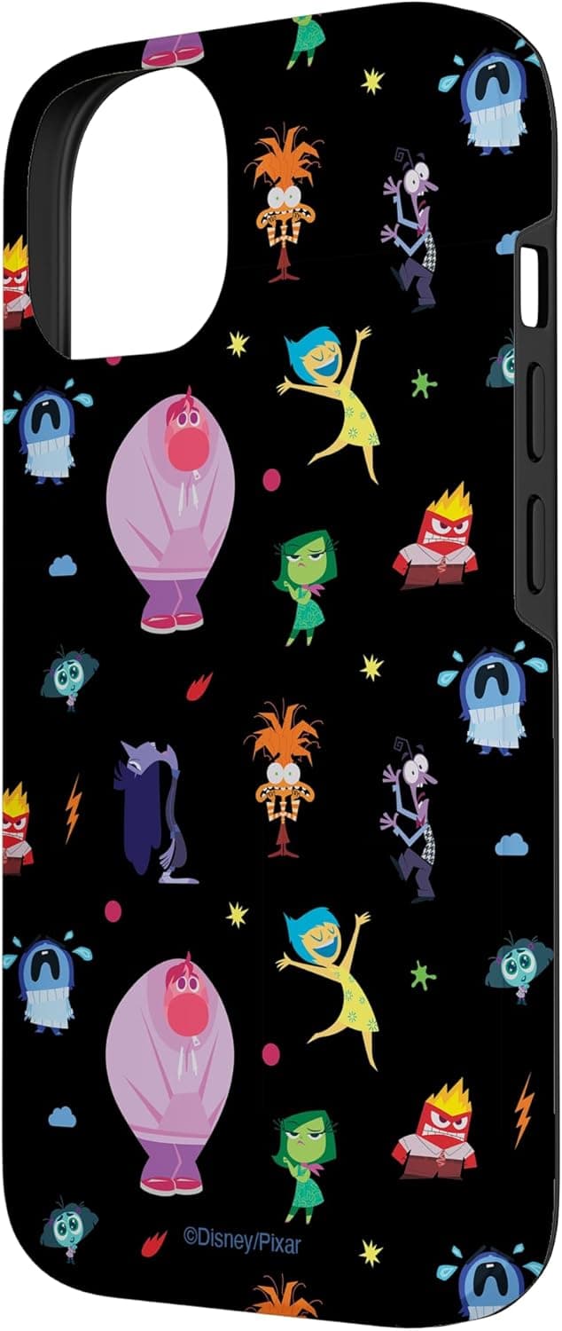 Detalle de Custodia protettiva pieghevole “Inside Out 2 – Emotions Pattern” per iPhone 14 (stile portafoglio) in policarbonato e TPU