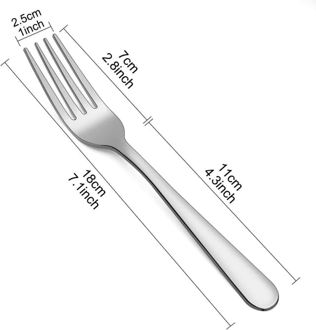 Detalle 2 de Pleafind 24-Piece Stainless Steel Dinner Forks Set (Mirror Polishing) — Dishwasher Safe