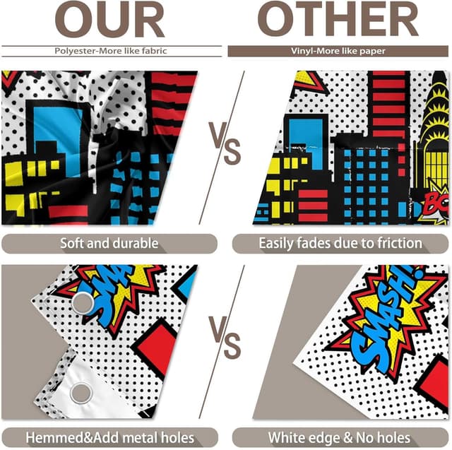 Detalle de Luminora 7x5ft Superhero Photography Backdrop (Cartoon Cityscape & Skyline) for Kids Photo Booth