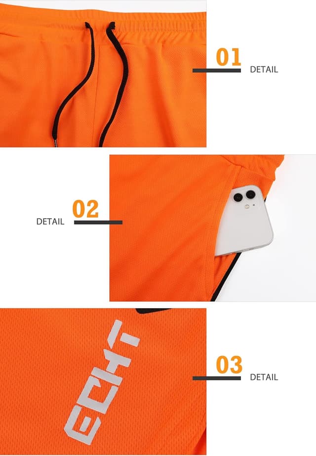 Detalle 2 de Superora Short de sport 2 en 1 Respirant pour Homme avec poches