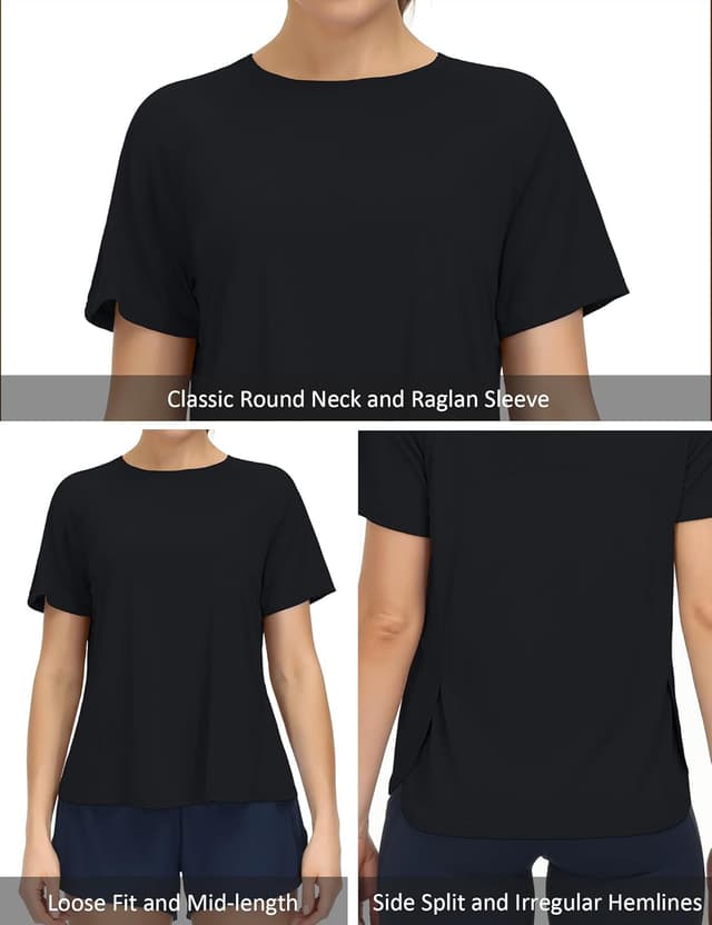 Detalle de THE GYM PEOPLE Camiseta workout donna a manica corta traspirante con spacchi laterali